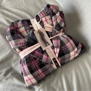 Victoria’s Secret blue pink plaid flannel pajamas set
